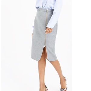 J crew asymmetrical zip wool skirt